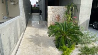 某店舗にて琉球石灰岩ひんぷん(ヒンプン)壁の施工事例